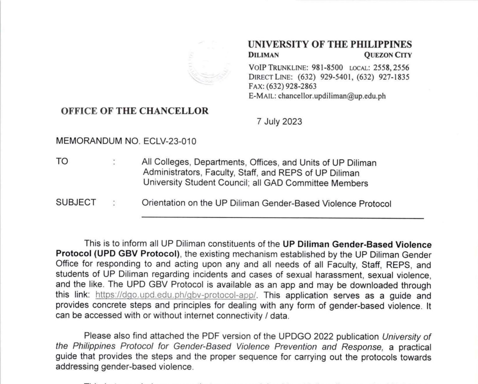 Memorandum Blg Gac Panawagan Para Sa Nominasyon Sa Gawad