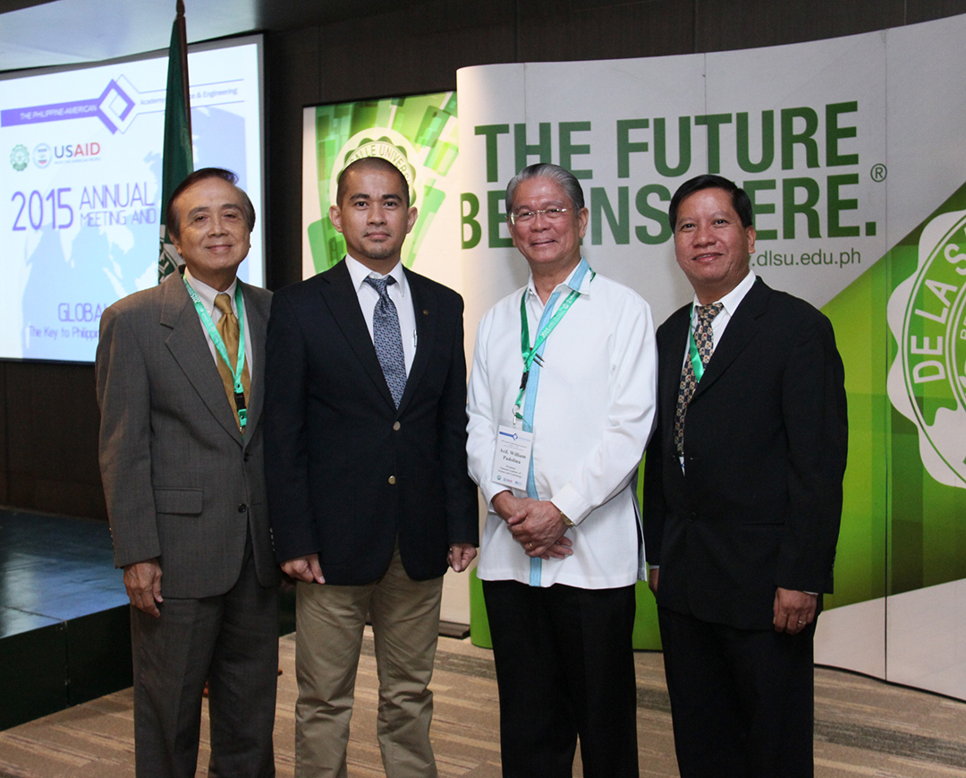 (Left to right) Dr. Ernesto Pernia, Dr. Raymond Tan, Acd. William Padolina and Dr. Gonzalo Serafica