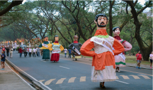 The Higantes from Angono, Rizal led the parade, symbolizing the major events of the Linggo ng Parangal. 