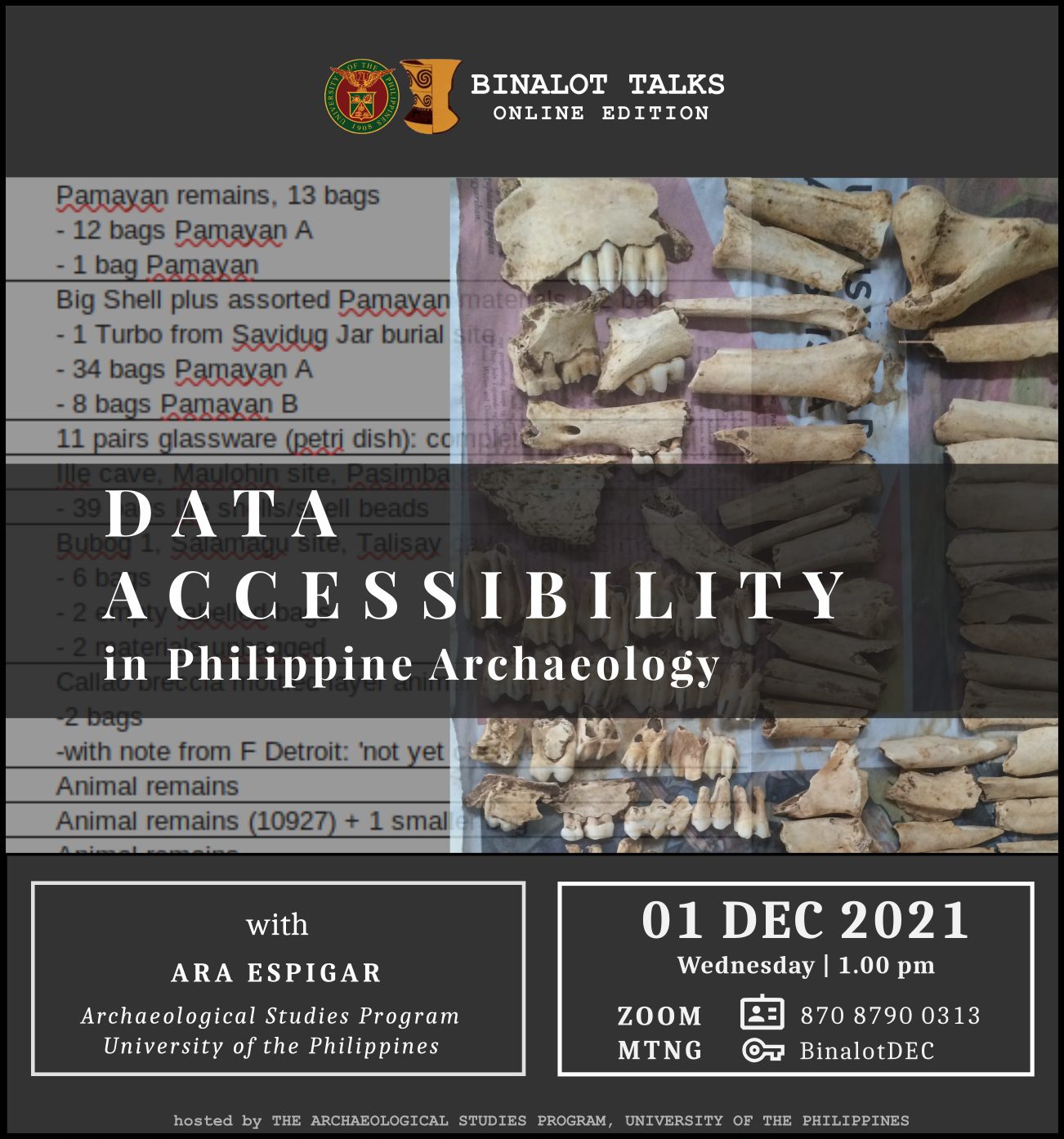 Binalot Talks: Data Accessibility in Philippine Archaeology