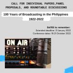 Call for Papers: Virtual Conference on the 100 Years of Broadcasting in the Philippines, 1922-2022