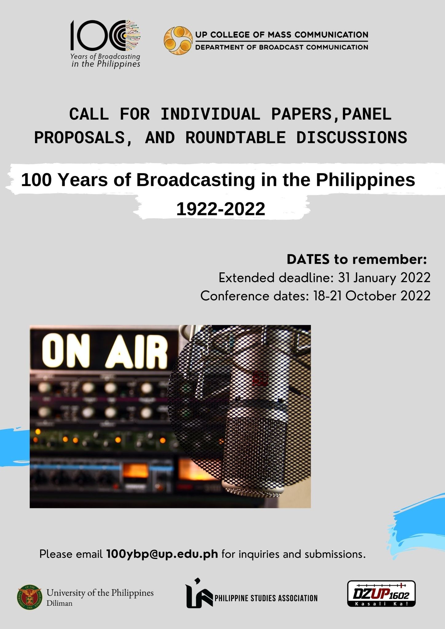 Call for Papers: Virtual Conference on the 100 Years of Broadcasting in the Philippines, 1922-2022