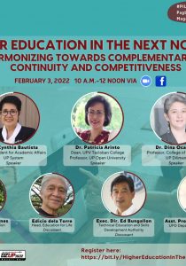 #PILIpiLUNAS2022: Higher Education in the Next Normal: Harmonizing Towards Complementarity, Continuity, and Competitiveness