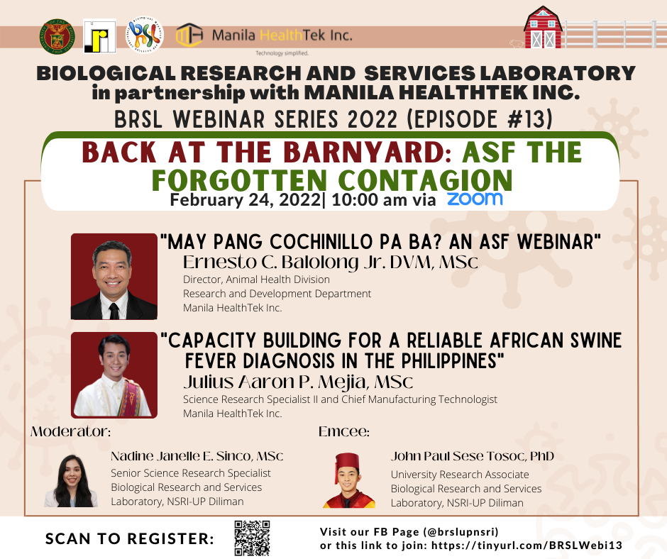 BRSL Webinar Series: Back at the Barnyard: ASF, the Forgotten Contagion