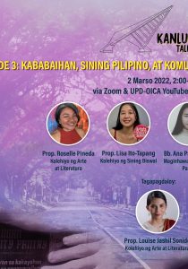 UPD Kanlungan Talk Series: Kababaihan, Sining Pilipino, at Komunidad