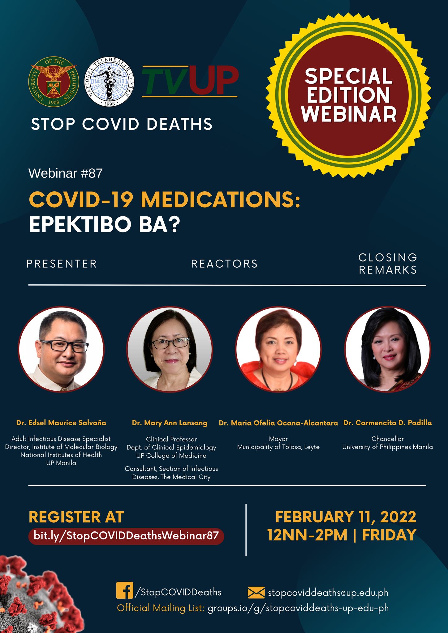 Stop COVID Deaths: COVID-19 Medications: Epektibo Ba?