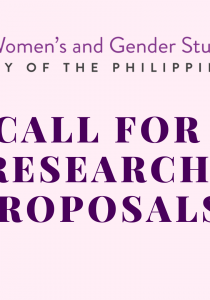 Call for Research Proposals: 2022 UP CWGS Research Grant