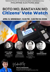 PCS Forum: Boto Mo, Bantayan Mo: Citizens’ Vote Watch