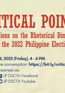 Critical Points: Reflections on the Rhetorical Dimensions of the 2022 Philippine Elections