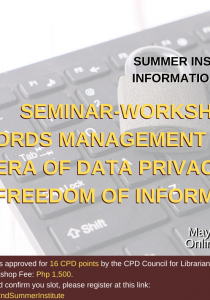 Seminar-Workshop on Records Management in the Era of Data Privacy and Freedom of Information