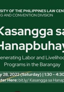 Kasangga sa Hanapbuhay: Generating Labor and Livelihood Programs in the Barangay