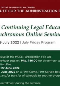 Mandatory Continuing Legal Education Synchronous Online Seminar