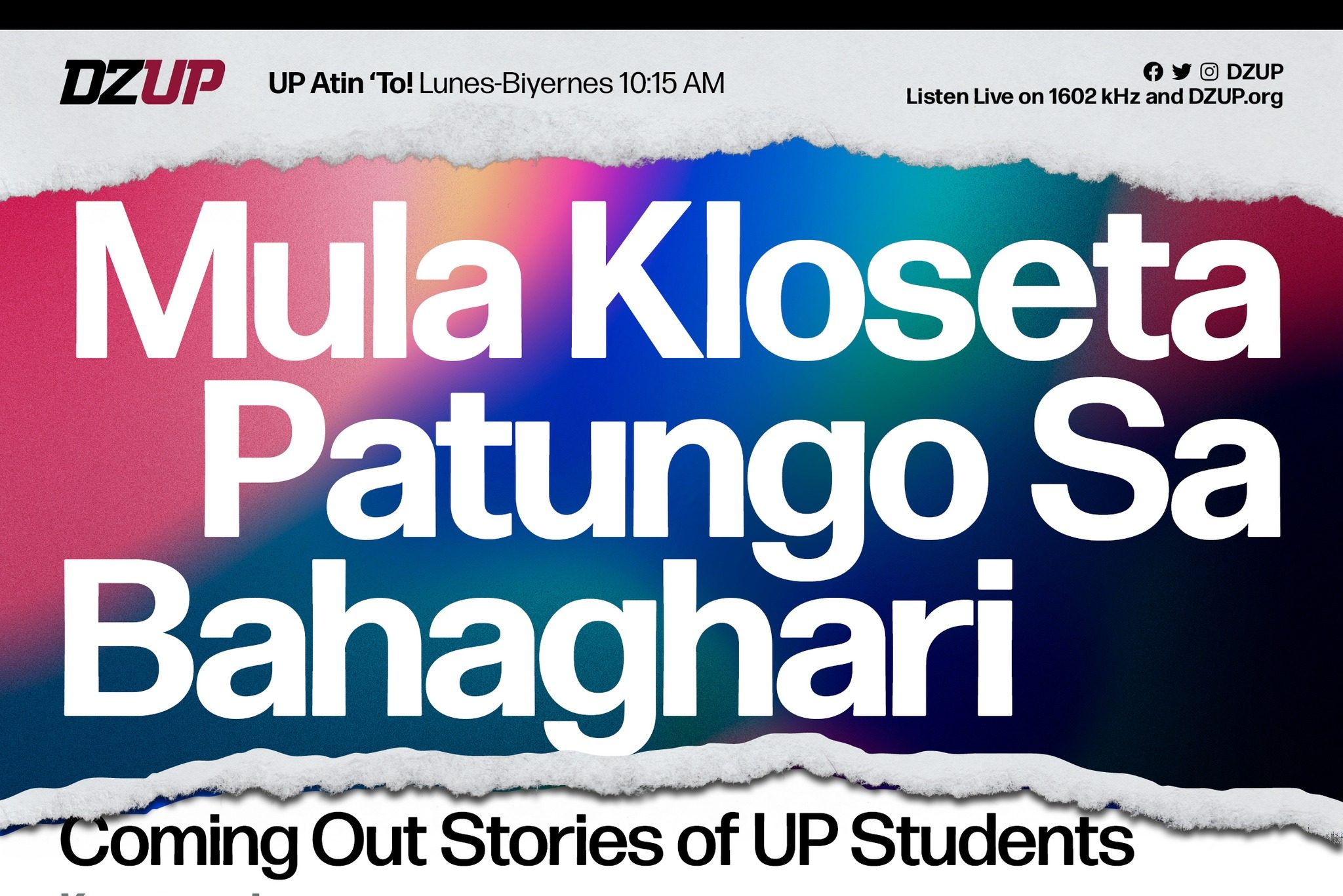 Mula Kloseta Patungo sa Bahaghari: Coming Out Stories of UP Students