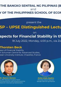 BSP-UPSE Distinguished Lecture Series on Prospects for Financial Stability in the New Normal