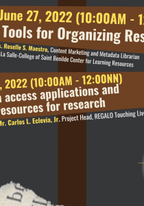 Student Research Skills Enhancement Workshop 3: Tools for Organizing Research