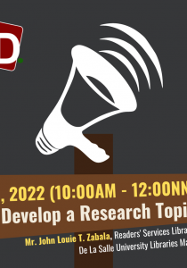 Student Research Skills Enhancement Workshop 2: How to Develop a Research Topic