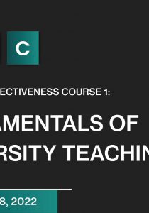 Teaching Effectiveness Course 1: Fundamentals of University Teaching