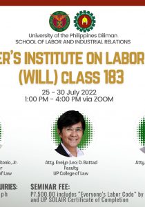 Workers’ Institute on Labor Laws Class 183