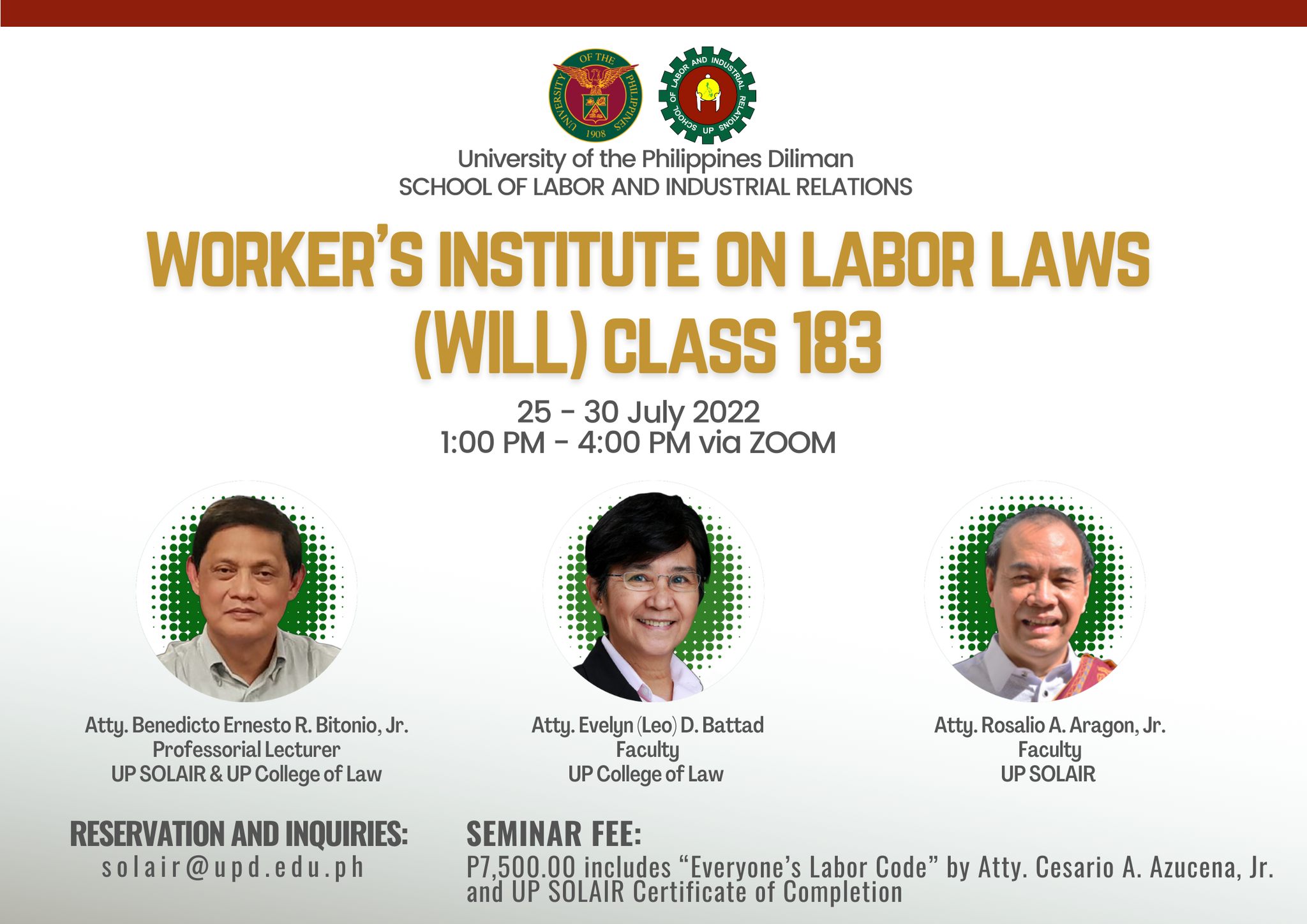 Workers’ Institute on Labor Laws Class 183