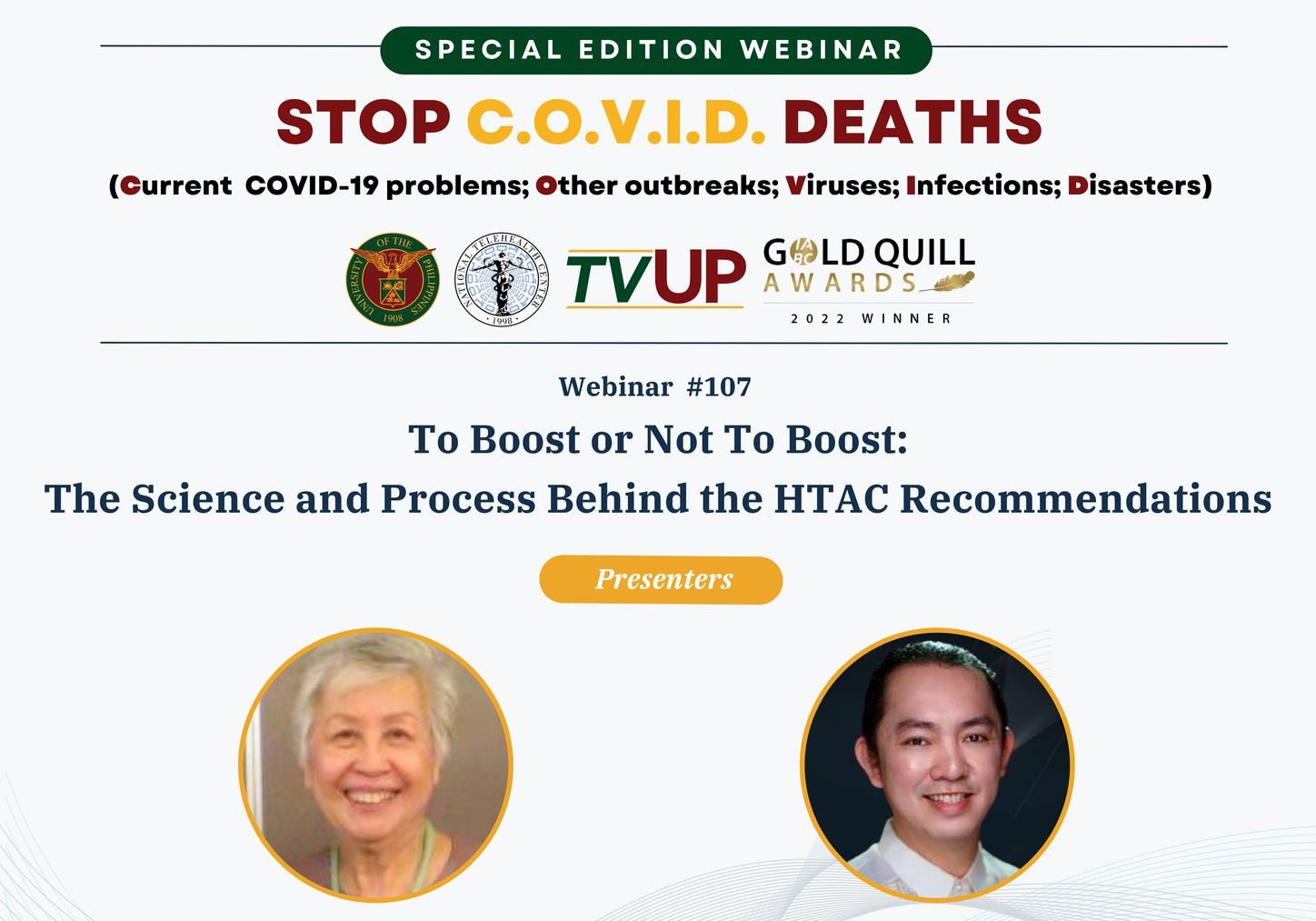 Stop COVID Deaths: To Boost or Not to Boost: The Science and Process behind the HTAC Recommendations