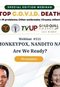 Stop COVID-19 Deaths: Monkeypox, Nandito Na: Are We Ready?