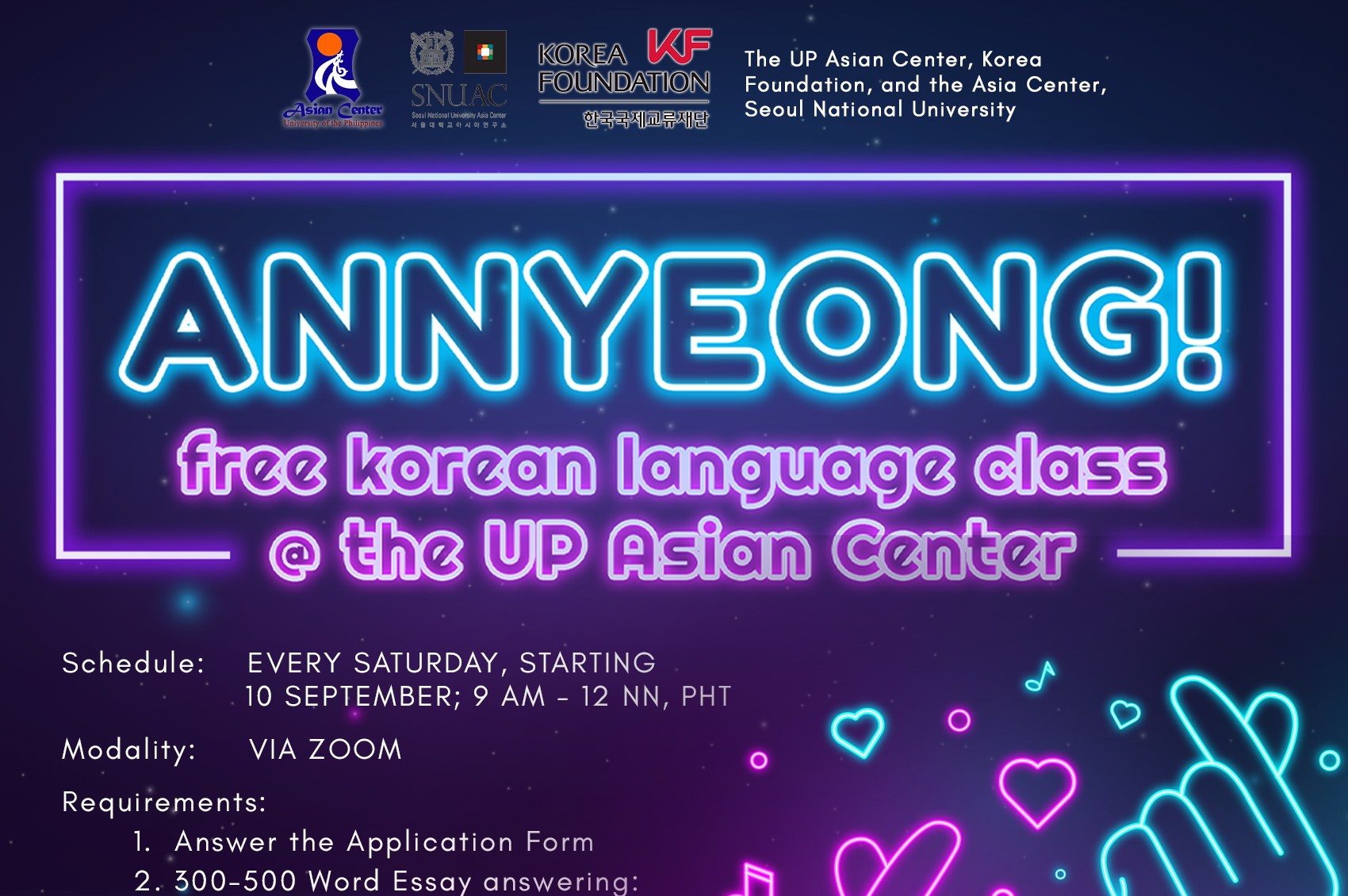 Annyeong!: Free Online Korean Language Classes @ UP Asian Center