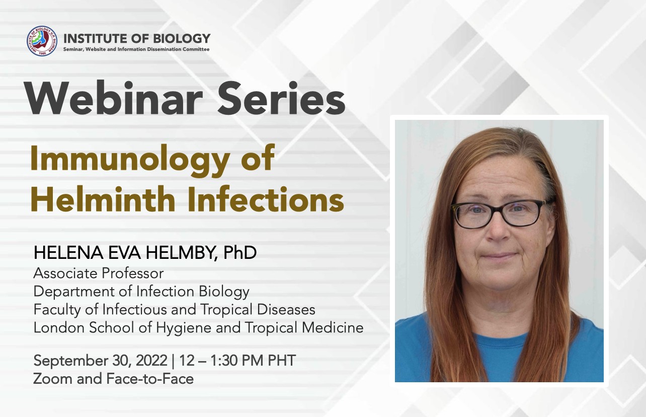 IB Webinar Series: Immunology of Helminth Infections