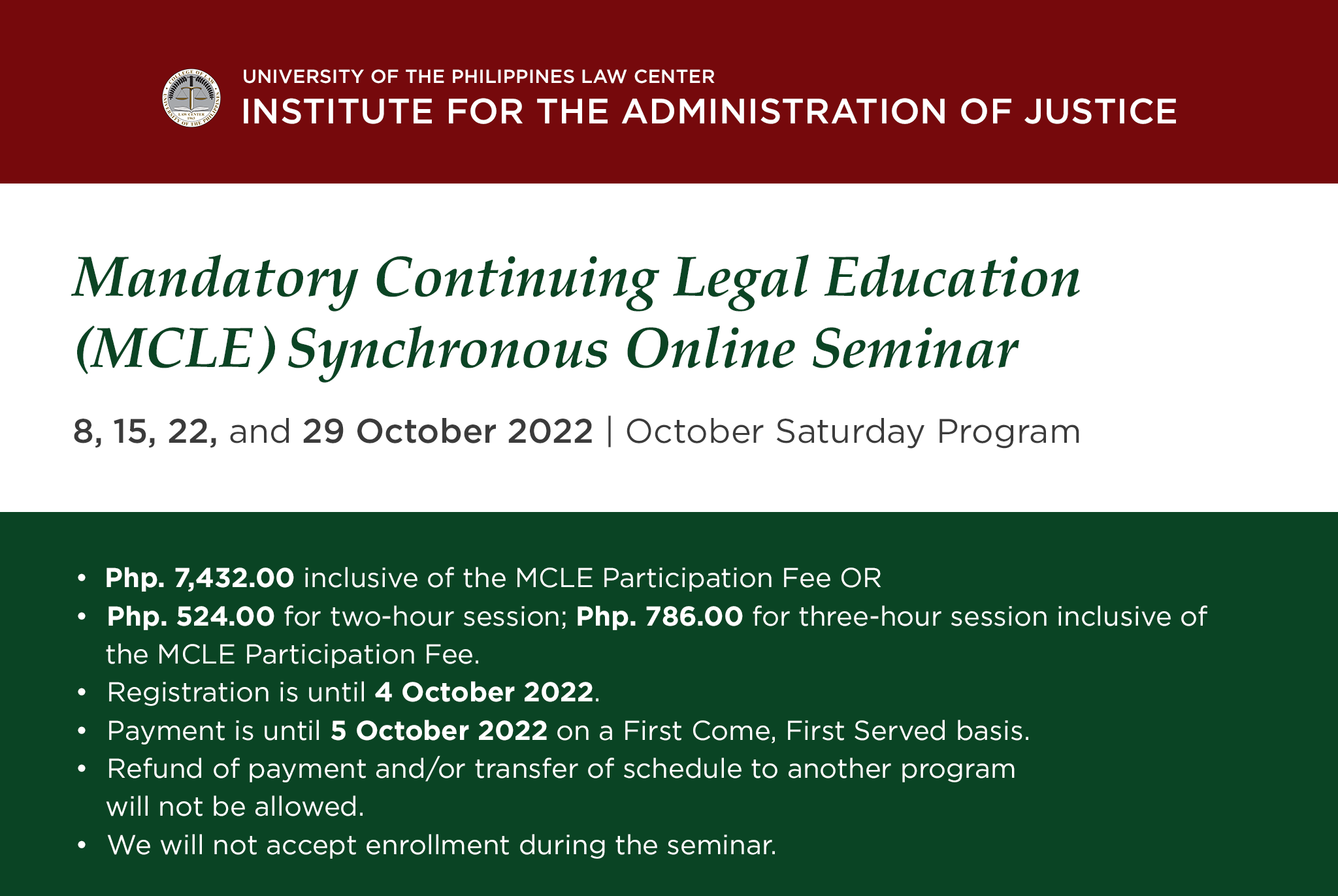 Mandatory Continuing Legal Education Synchronous Online Seminar