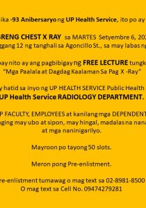 UP Health Service Lecture: Mga Paalala at Dagdag Kaalaman sa Pag-X-ray