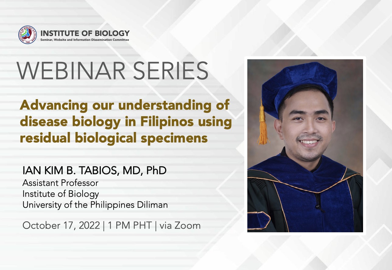 IB Webinar Series: Advancing Our Understanding of Disease Biology in Filipinos Using Residual Biological Specimens