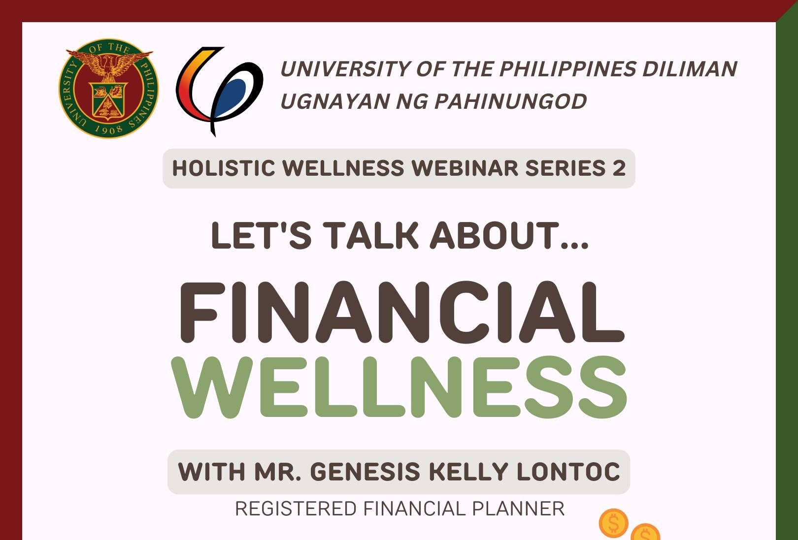 Holistic Wellness Webinar Series 2: Let's Talk About Financial Wellness