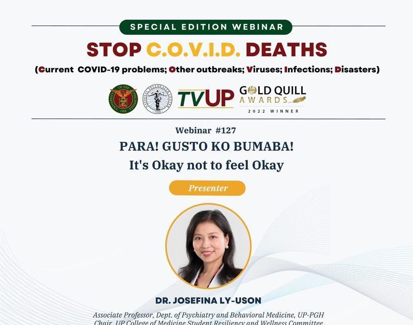 Stop COVID Deaths Webinar: Para! Gusto Ko Bumaba! It’s Okay Not to Feel Okay