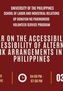 Webinar on the Accessibility and Inaccessibility of Alternative Work Arrangements in the Philippines