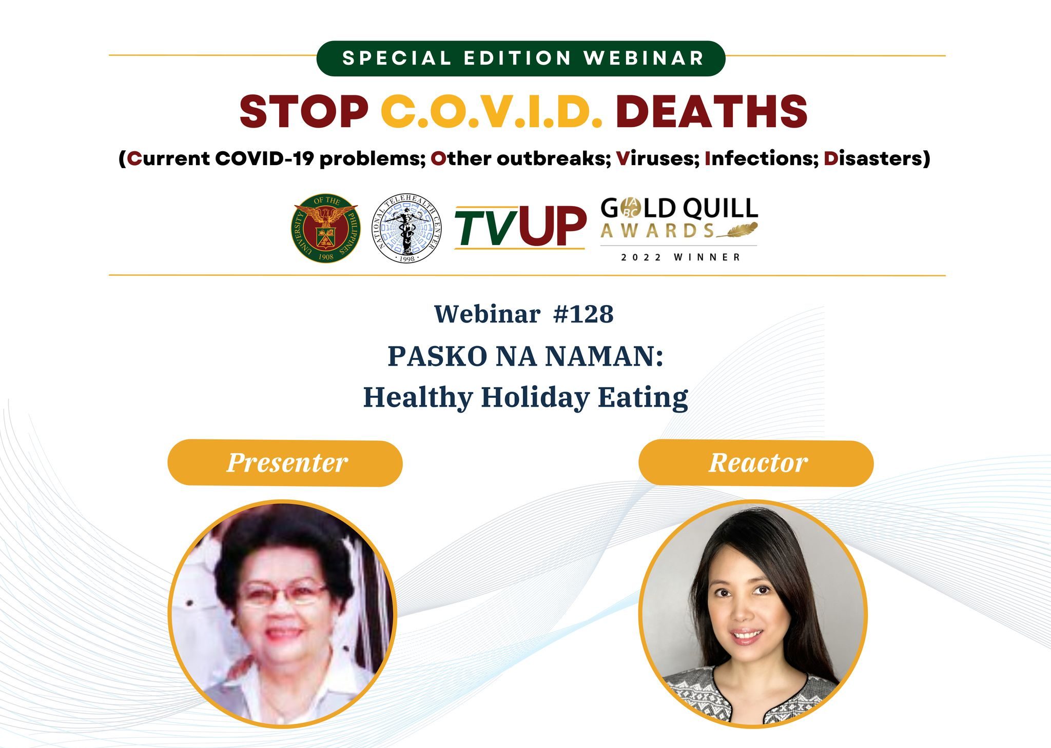 Stop COVID Deaths Webinar: Pasko Na Naman: Healthy Holiday Eating