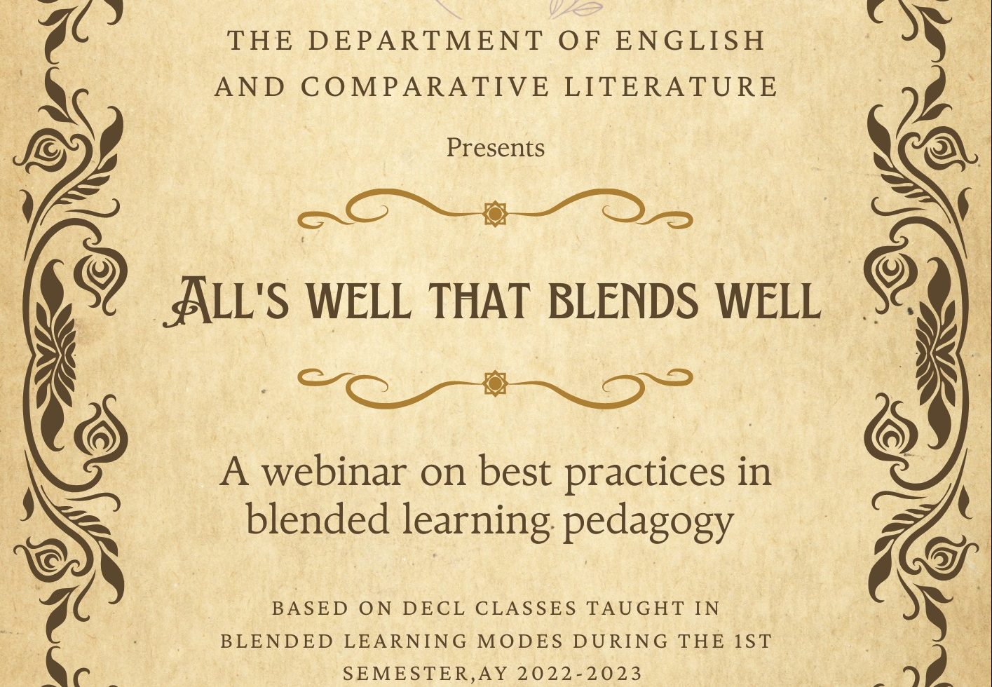 All’s Well That Blends Well: A Webinar on Best Practices in Blended Learning Pedagogy