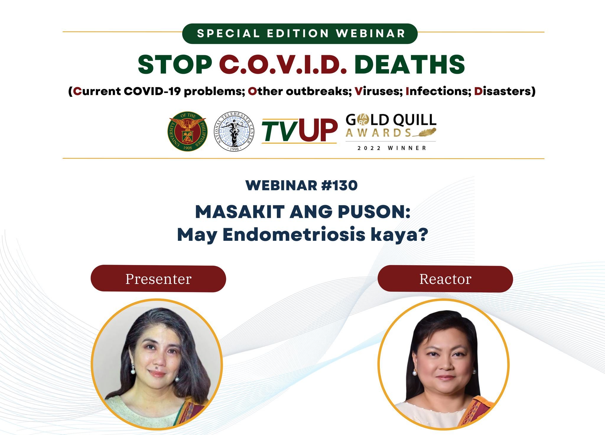 Stop COVID Deaths Webinar: Masakit ang Puson: May Endometriosis kaya?