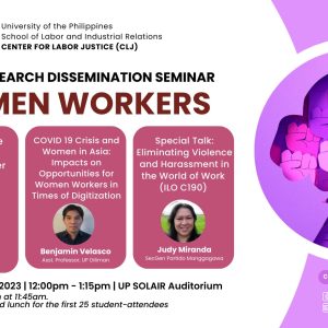 3rd CLJ Research Dissemination Seminar: Women Workers