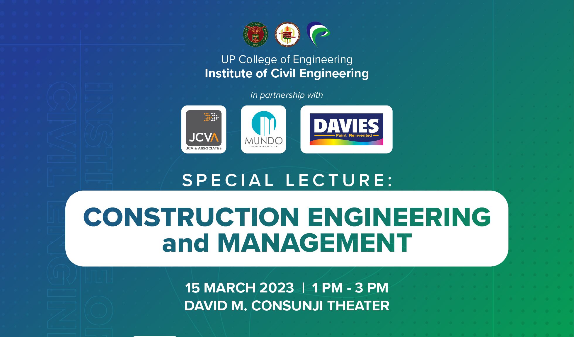 Special Lecture: Construction Engineering and Management