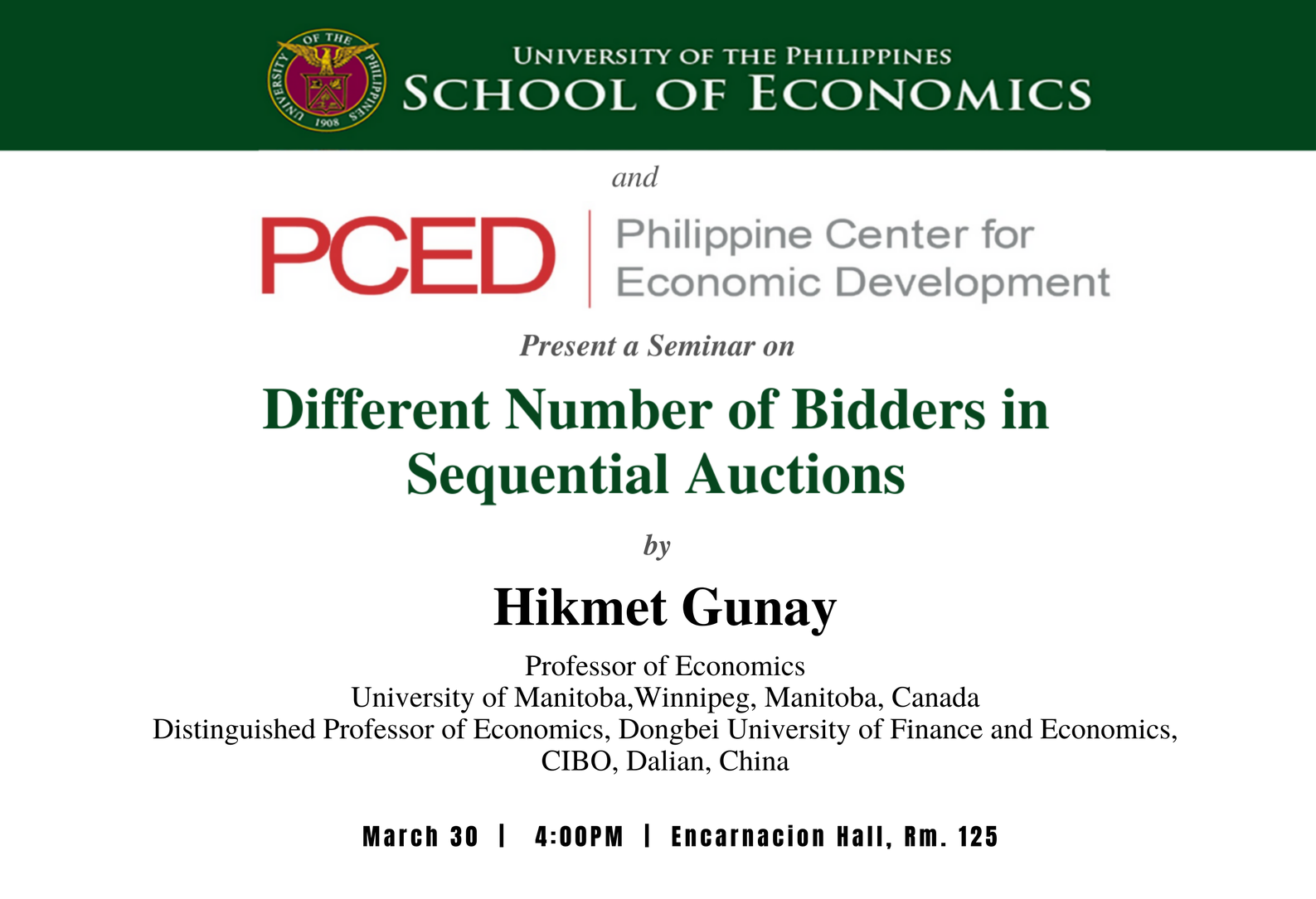 Different Number of Bidders in Sequential Auctions