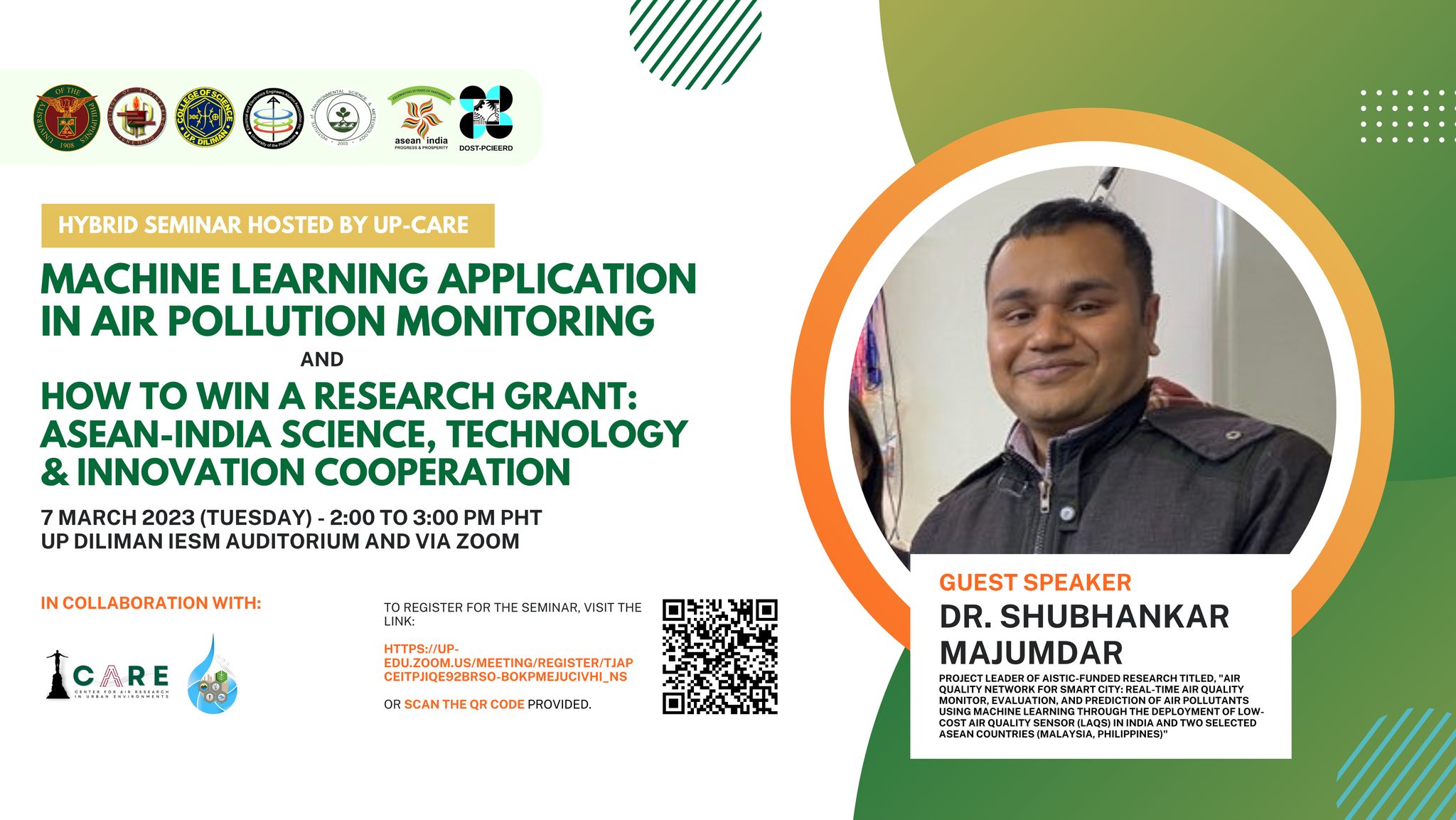 Machine Learning Application in Air Pollution Monitoring and How to Win a Research Grant: ASEAN-India Science, Technology and Innovation Cooperation