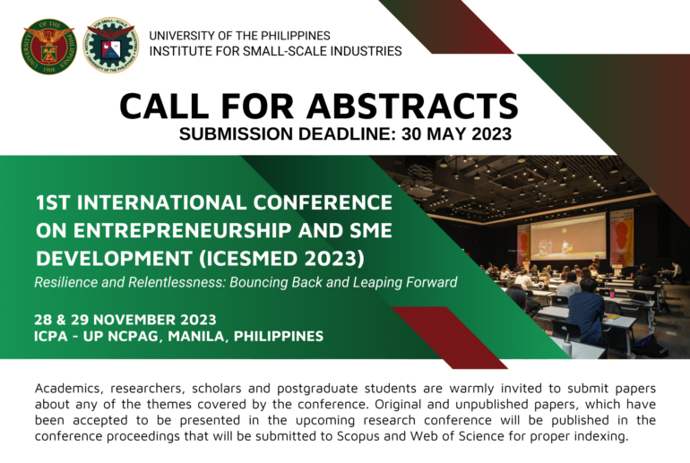 Call for Abstracts: 1st International Conference on Entrepreneurship and SME (Small and Medium-sized Enterprises) Development 2023