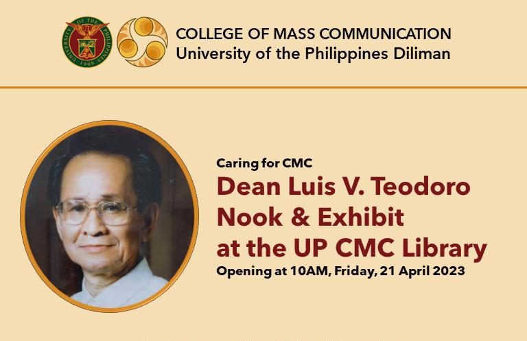 UP Diliman College of Mass Communication Dean Luis V. Teodoro Nook and Exhibit