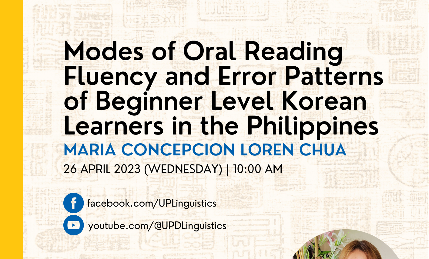 Modes of Oral Reading Fluency and Error Patterns of Beginner Level Korean Learners in the Philippines