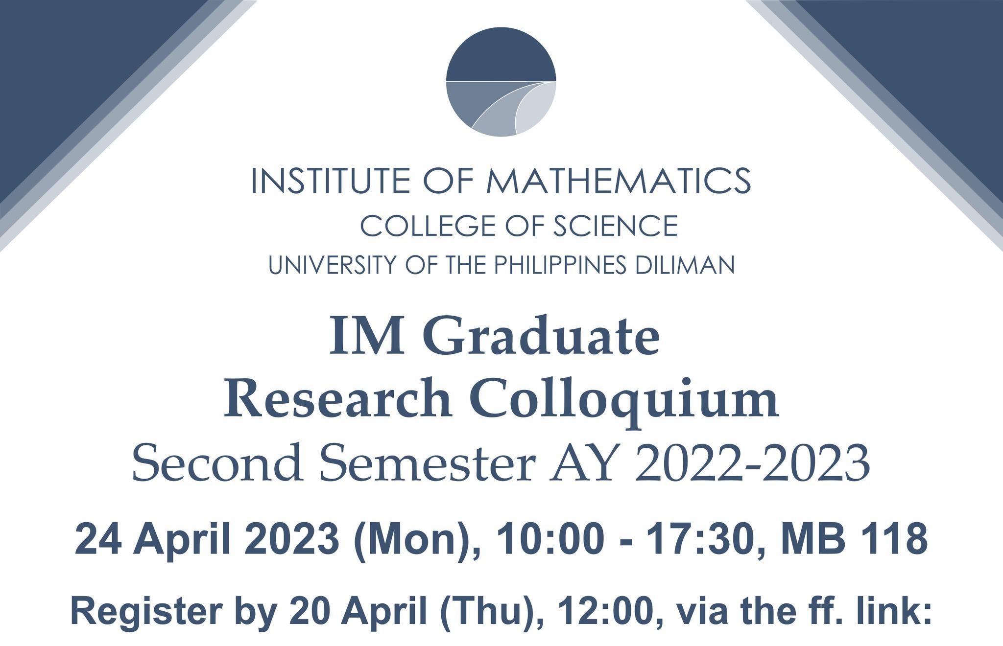 Institute of Mathematics Graduate Research Colloquium