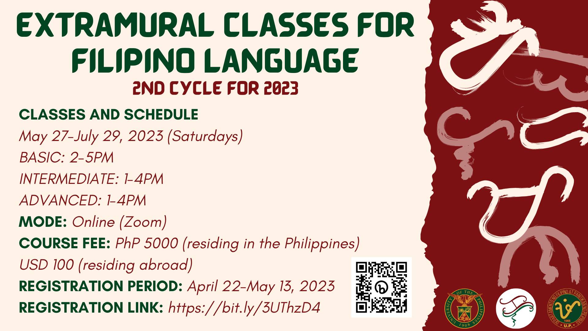 2023 Extramural Classes for Filipino Language