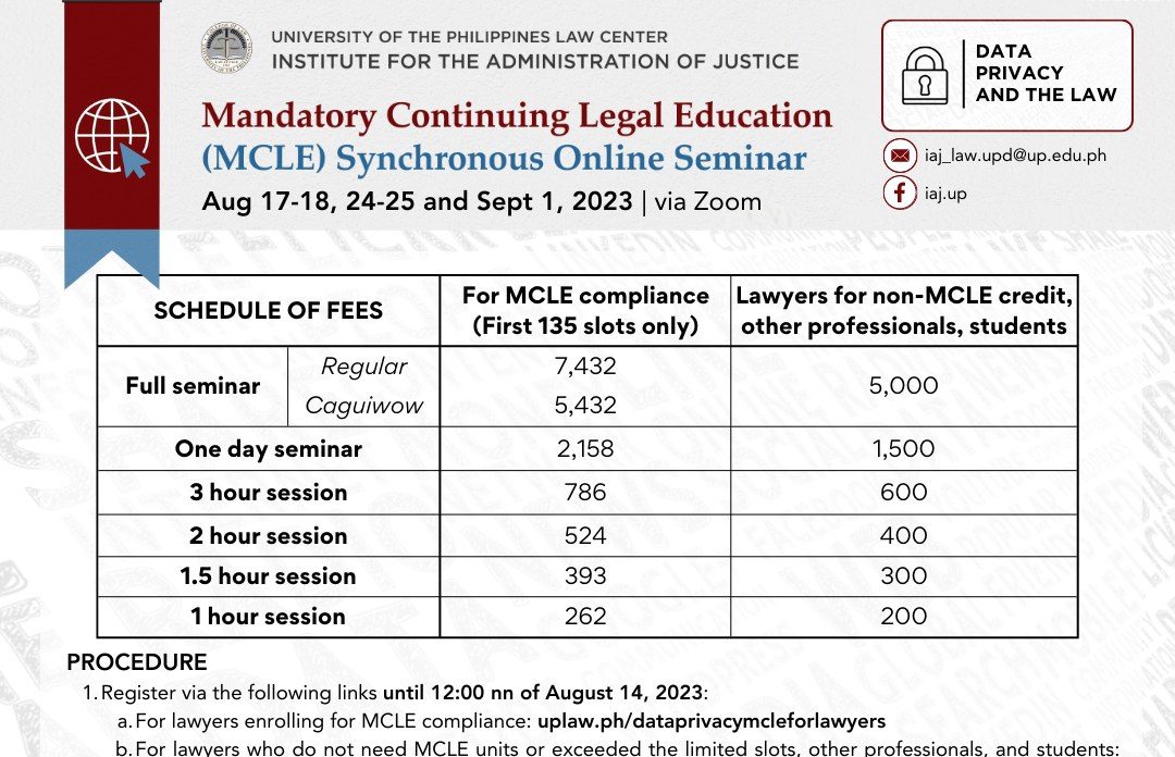 Mandatory Continuing Legal Education (MCLE) Synchronous Online Seminar: Data Privacy and the Law