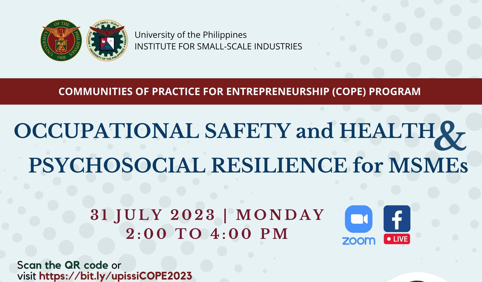 Occupational Safety and Health and Psychosocial Resilience for MSMEs