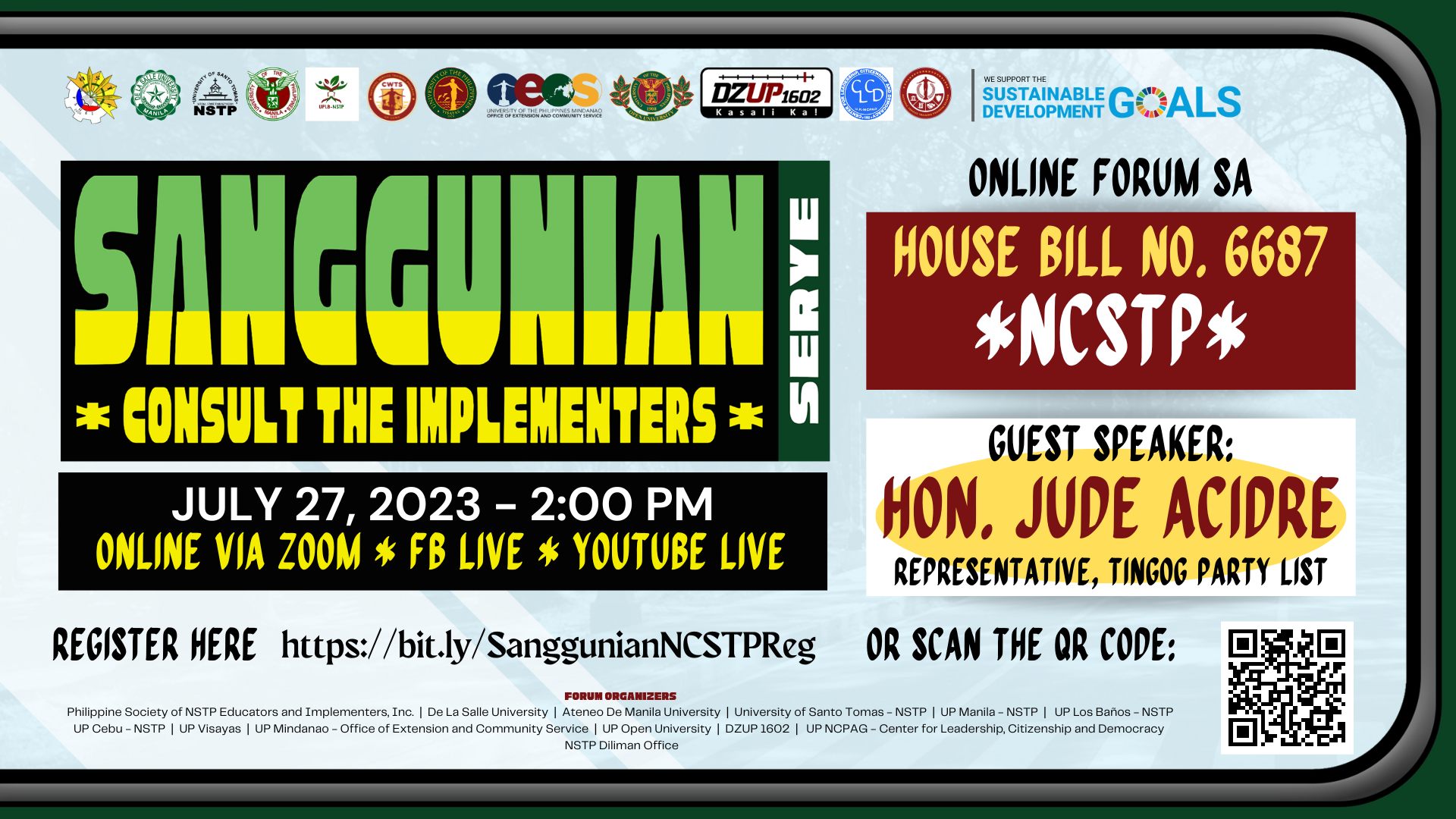 Sanggunian: Consult the Implementers Forum on National Citizens Service Training Program