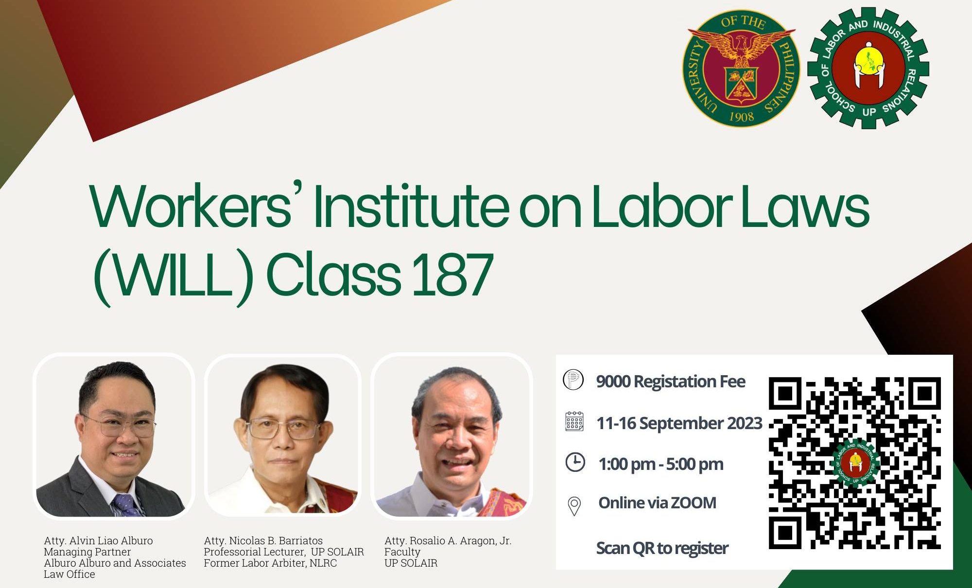 Workers’ Institute on Labor Laws Class 187