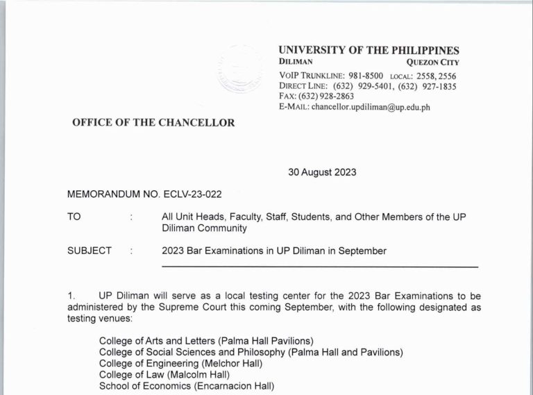 Pabatid mula sa UP Diliman Cash Office University of the Philippines